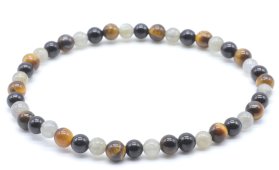 Bracciale labradorite, tormalina nera, perline occhio di tigre 4mm