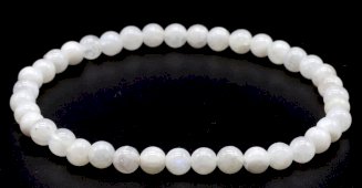 Bracciale in pietra di luna bianca 'AA' perline da 4 mm