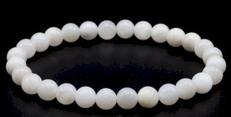 Bracciale in pietra di luna bianca 'AA' perline da 6 mm