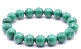 Bracciale 'Light' Malachite 'AA' perles 10mm