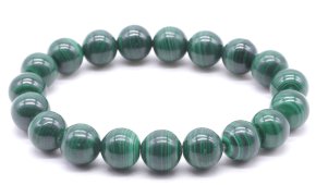 Bracciale 'Dark' Malachite 'AA' perles 10mm