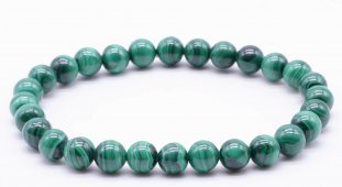 Bracciale 'Light' Malachite 'AA' perles 6mm