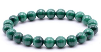 Bracciale 'Light' Malachite 'AA' perles 8mm