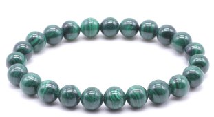 Bracciale 'Dark' Malachite 'AA' perles 8mm