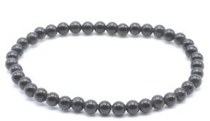 Bracciale Ossidiana Nera Perline dorate 4mm