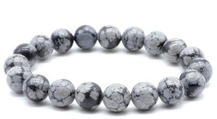 Bracciale Obsidian Snow perline 10mm