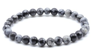 Bracciale Obsidian Snow perline 6mm