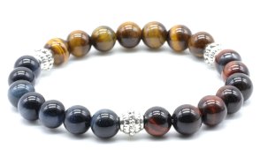 Protezione braccialetto 7-mix 3 occhi Perle naturali 8mm