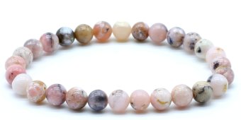 Braccialetto opale rosa perline 6mm