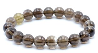 Bracciale al quarzo fumé perline da 10 mm