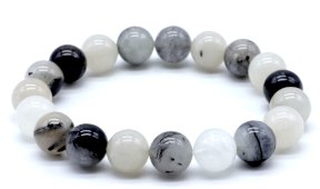 Bracciale con perle di tormalina da 10 mm