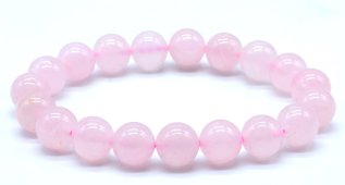 Braccialetto di perle di quarzo rosa 10mm