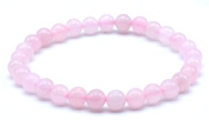 Bracciale Quarzo Rosa perline 6mm