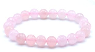 Bracciale Quarzo Rosa perle 8mm