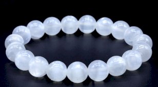 Bracciale in selenite 'AA' perline 10mm