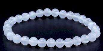 Bracciale in selenite 'AA' perline 6mm