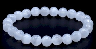 Bracciale in selenite 'AA' perline 8mm