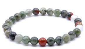 Bracciale di diaspro eliotropio africano perline da 6 mm