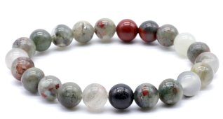 Braccialetto di diaspro eliotropio africano perline 8 mm