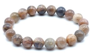 Bracciale in Pietra di Sole Nera 'AA' perline 10mm