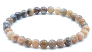 Bracciale in Pietra di Sole Nera 'AA' perline 6mm