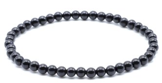 Bracciale in tormalina nera con perle 4mm
