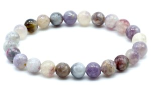Bracciale con tormalina multicolore perline da 8 mm
