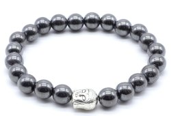 Bracciale Hematite & Buddha perle 8mm