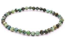 Bracciale in turchese Africana con perline sfaccettate da 4 mm