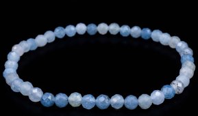 Bracciale in acquamarina con perline sfaccettate da 4 mm