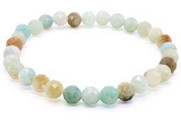 Bracciale in amazzonite Multi con perline sfaccettate da 6 mm
