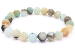 Bracciale in amazzonite Multi con perline sfaccettate da 8 mm