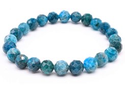 Bracciale in apatite con perline sfaccettate da 8 mm