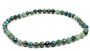 Bracciale in crisocolla con perline sfaccettate da 4 mm