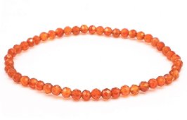 Bracciale in corniola con perline sfaccettate da 4 mm