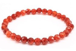 Bracciale in corniola con perline sfaccettate da 6 mm