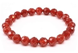 Bracciale in corniola con perline sfaccettate da 8 mm