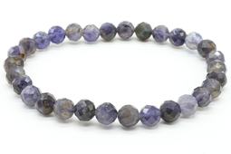 Bracciale in cordierite con perline sfaccettate da 6 mm
