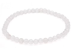 Bracciale in cristallo di rocca con perline sfaccettate da 4 mm