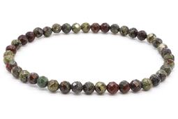 Bracciale in diaspro Sangue di Drago con perline sfaccettate da 4 mm