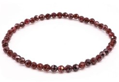 Bracciale in granato con perline sfaccettate da 4 mm