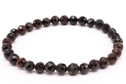 Bracciale in granato con perline sfaccettate da 6 mm