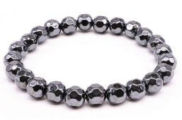 Bracciale in ematite con perline sfaccettate da 8 mm