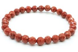 Bracciale in diaspro Rosso con perline sfaccettate da 6 mm