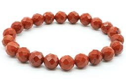 Bracciale in diaspro Rosso con perline sfaccettate da 8 mm