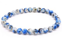 Bracciale in diaspro K2 con perle sfaccettate da 6 mm