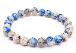 Bracciale in diaspro K2 con perline sfaccettate da 8 mm