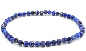 Bracciale in lapislazzuli con perline sfaccettate da 4 mm