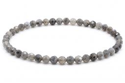 Bracciale in larvikite con perline sfaccettate da 4 mm