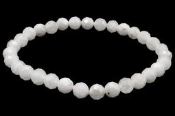 Bracciale in pietra di luna bianca con perline sfaccettate da 6 mm